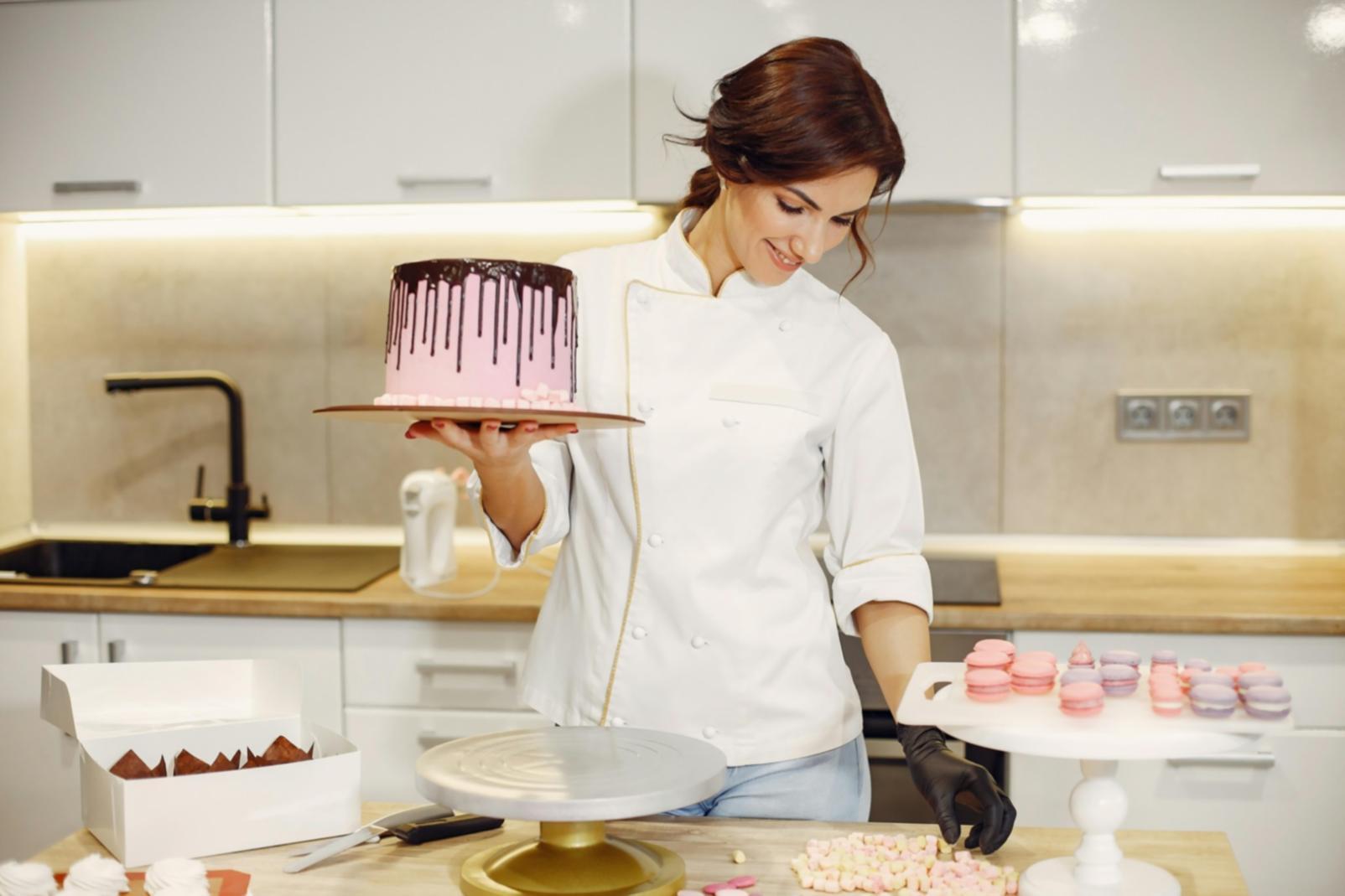 Professional kitchen setup with fresh ingredients and cooking tools